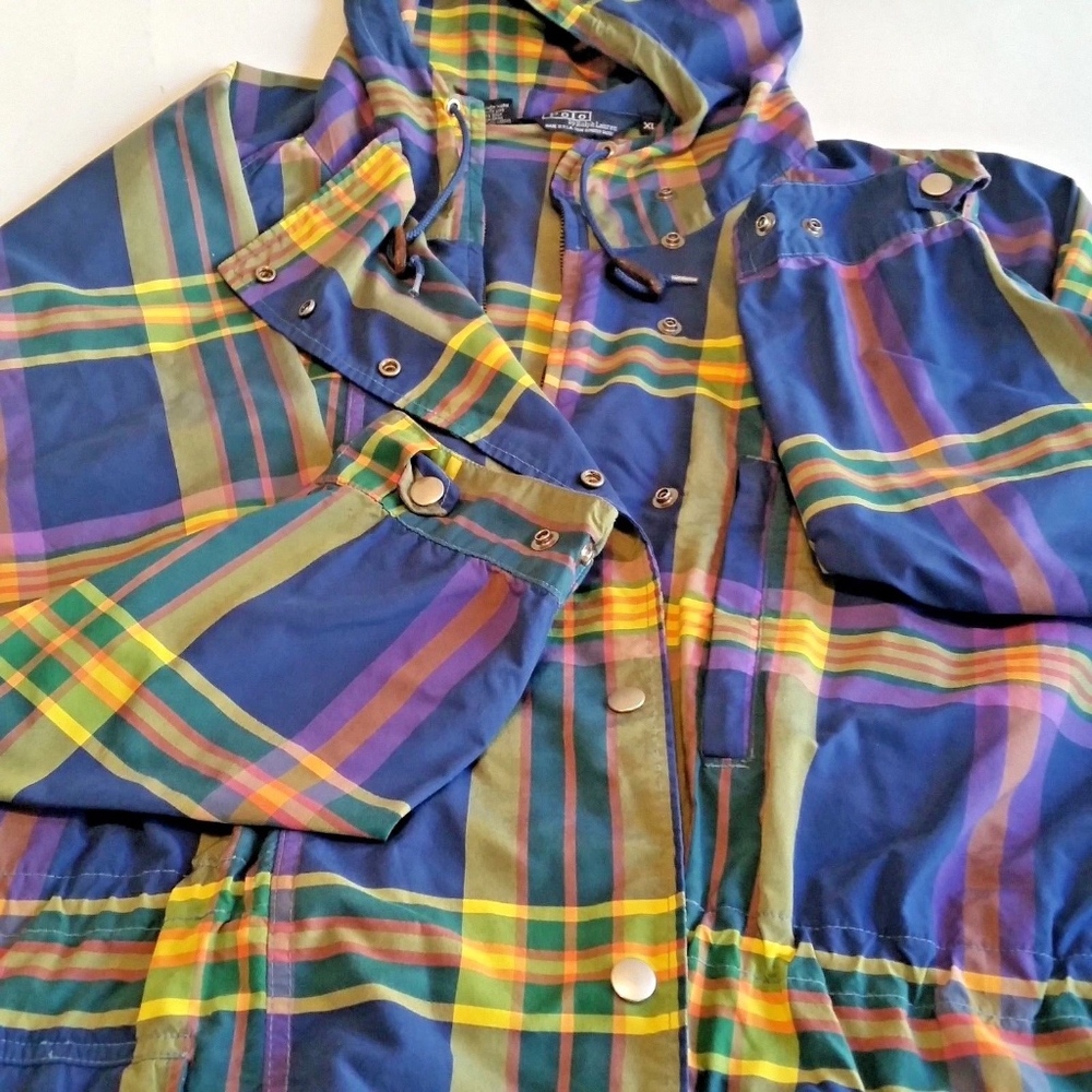 Rare POLO RALPH LAUREN Jacket Vintage Hoodie Windbreaker Laker Colors LSU UCLA